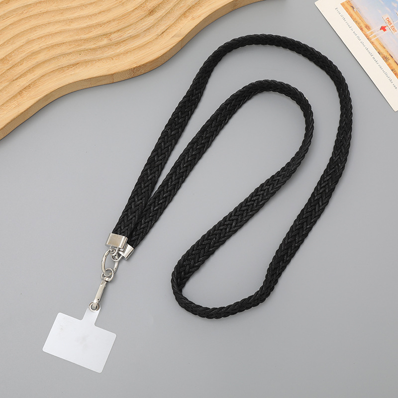 1:K2480--9-strand woven crossbody chain (black)
