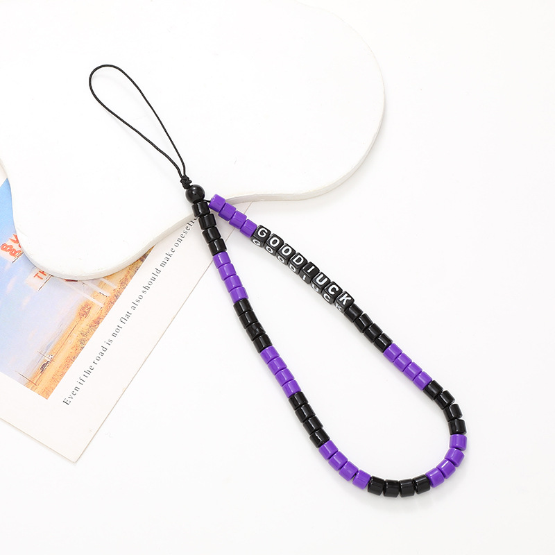 1:K2313 barrel beads mobile phone chain purple