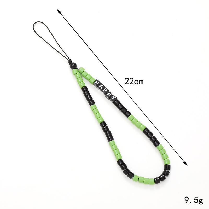 4:K2316 barrel beads mobile phone chain Green