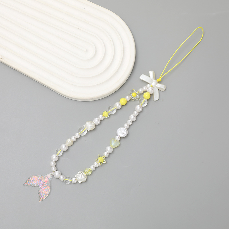 4:K2423 fishtail mobile phone chain yellow