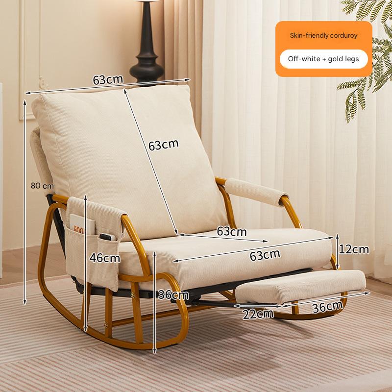 [rice white-corduroy] gold leg pedal (backrest multi-block adjustable)