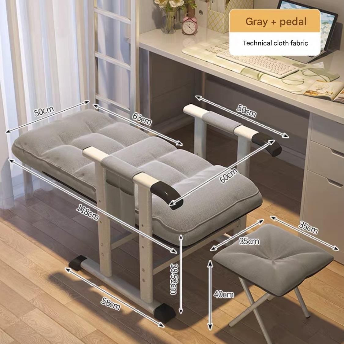 [can be lifted and adjustable backrest] technical cloth gray   pedals