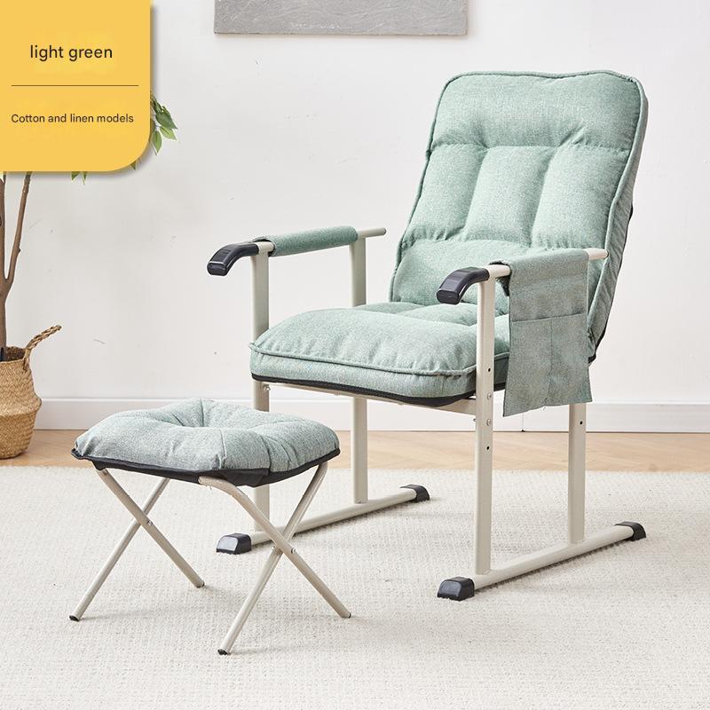 [can be lifted and adjustable backrest] cotton and linen green   pedals