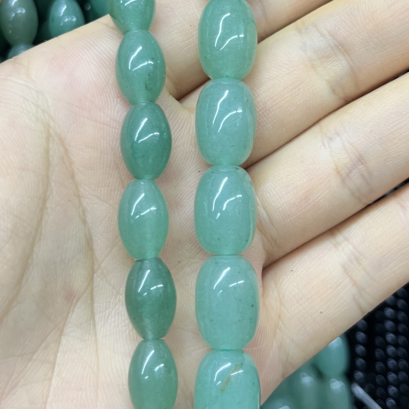 1:Green aventurine rice beads