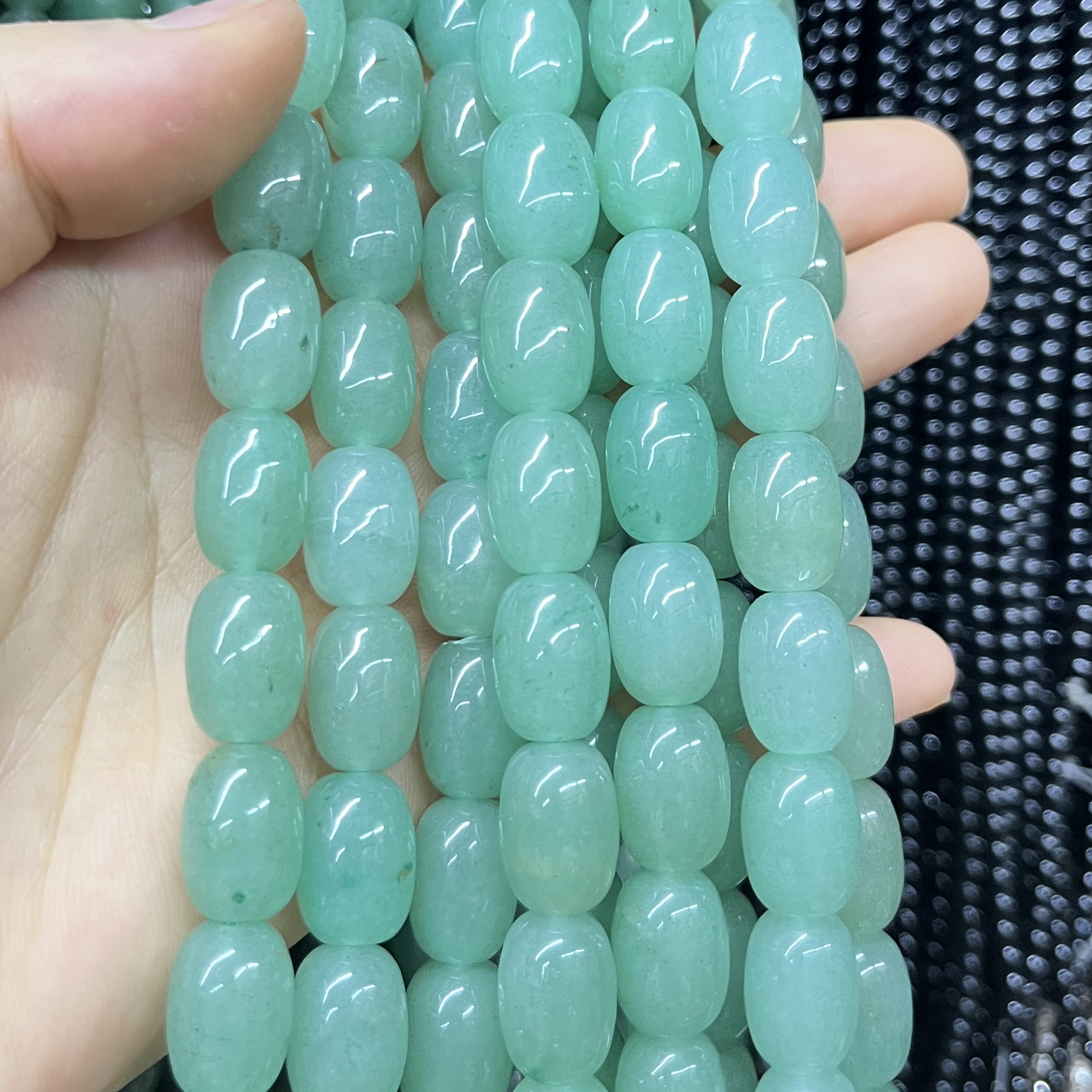 2:Green aventurine drum beads