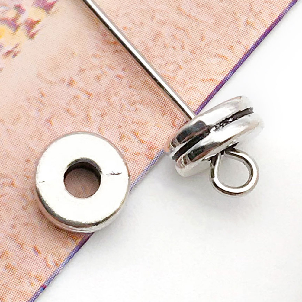 antique silver round small stripe bead spacer bead