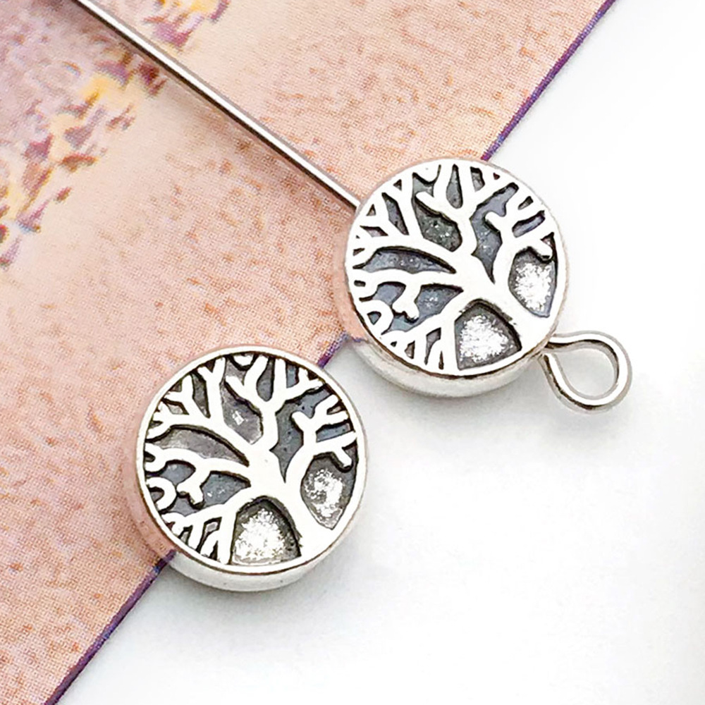 7:antique silver round life tree small hole bead spacer bead 9x 9 hole 1mm-10140-1g