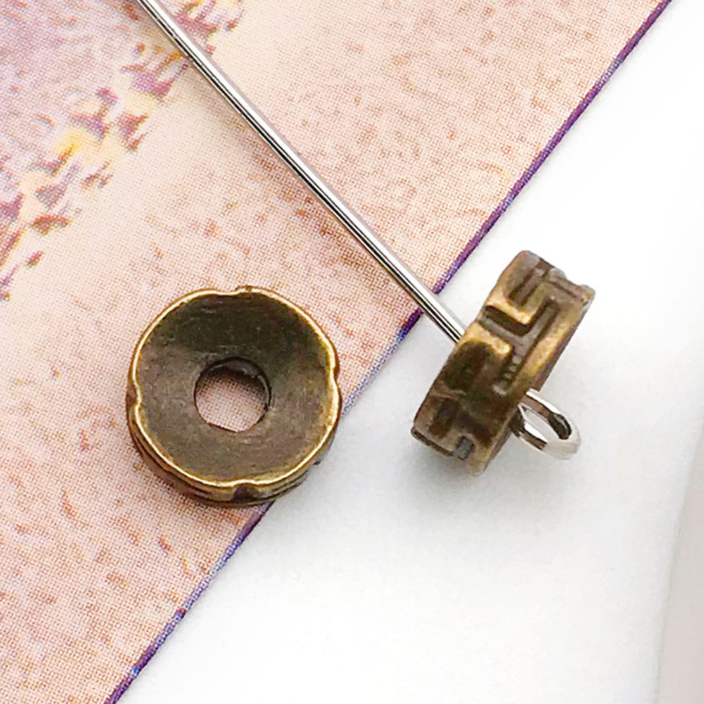 8:antique bronze round ten thousand word small hole spacer bead 7x 7 hole 2mm-10141-0.4g