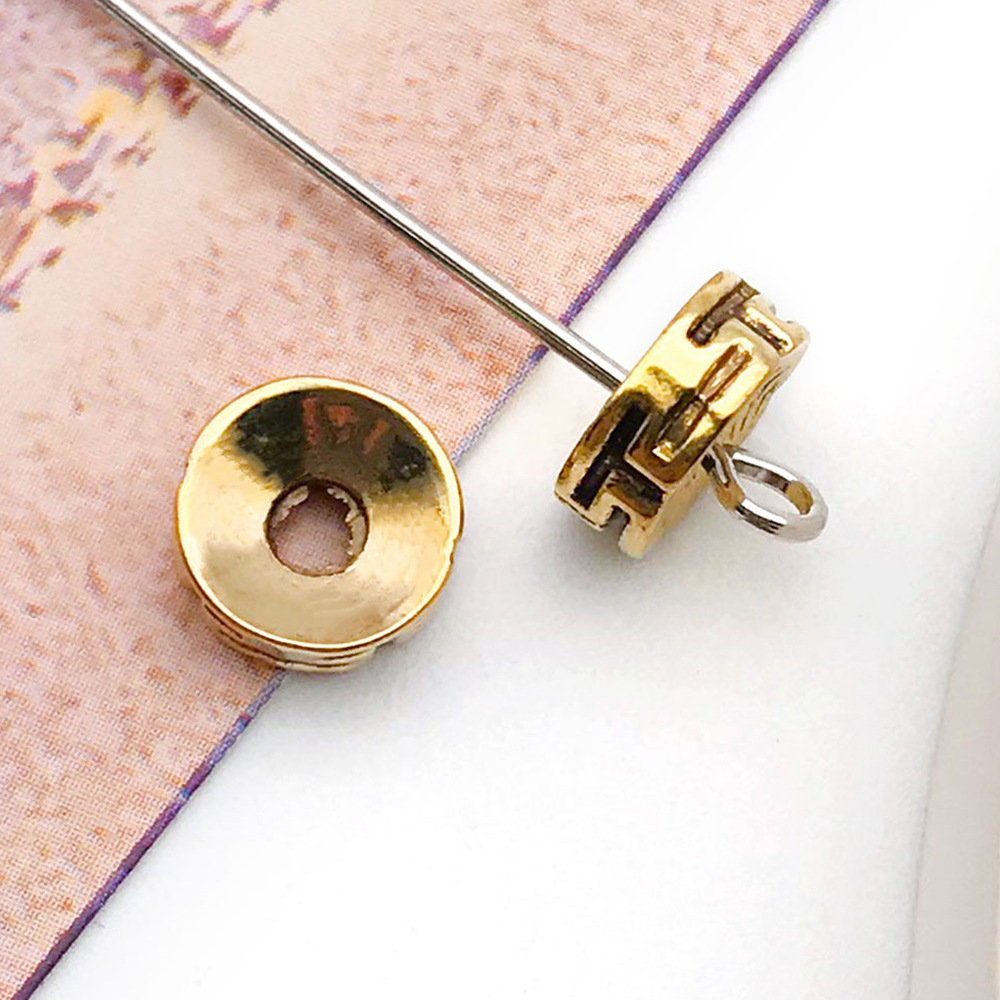 9:antique  gold round ten thousand word small hole spacer bead 7x 7 hole 2mm-10142-0.4g