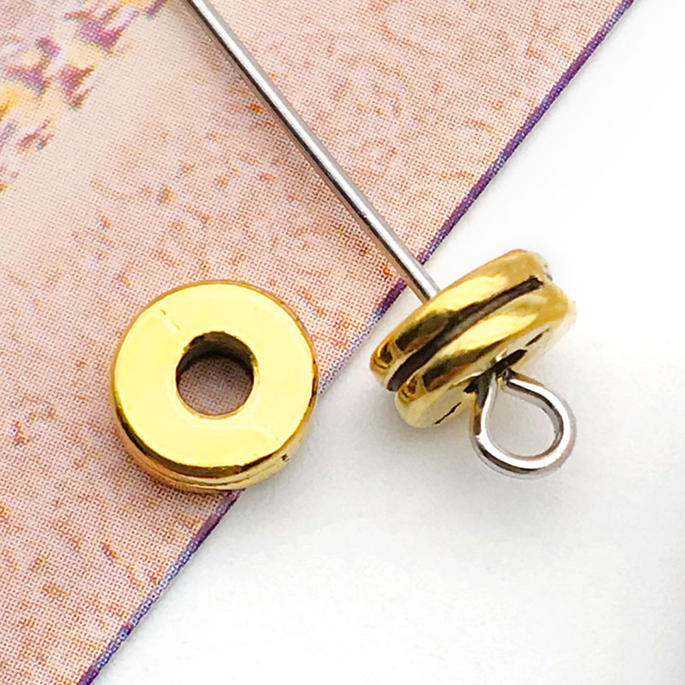 15:antique gold round small stripe bead spacer bead 6x 6 hole 2mm-10148-0.4g