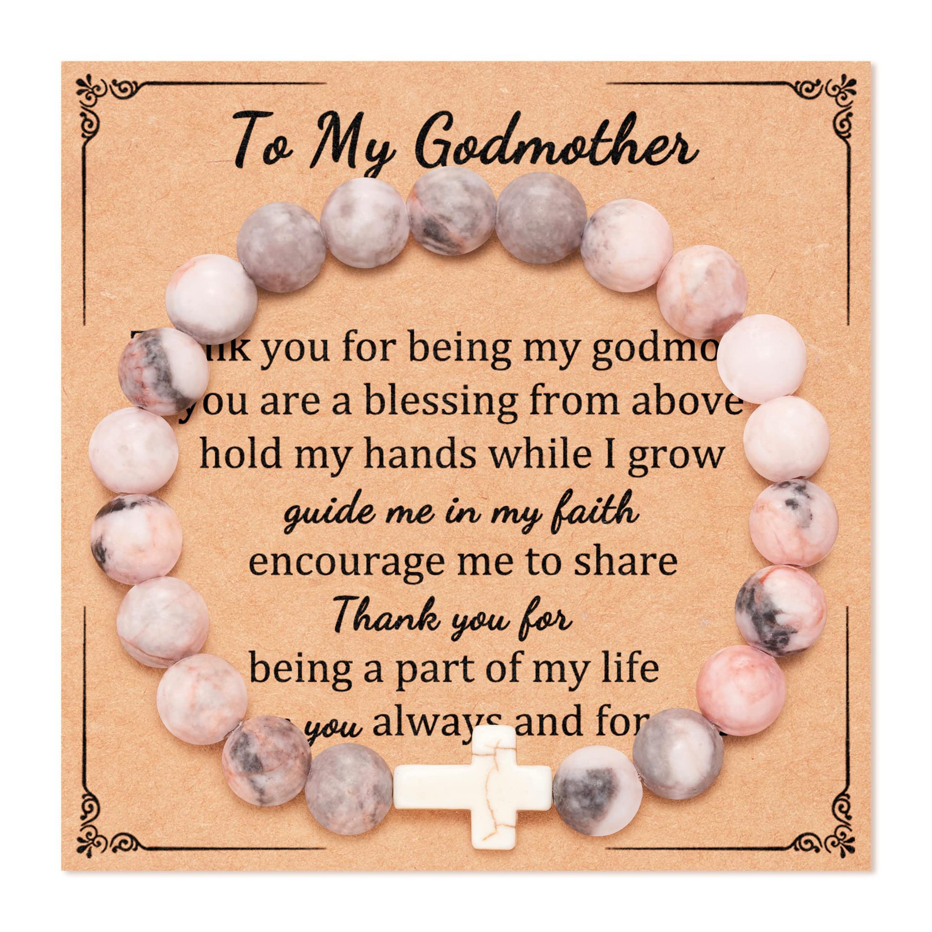 1:Pink Zebra Cross To My Godmather Card