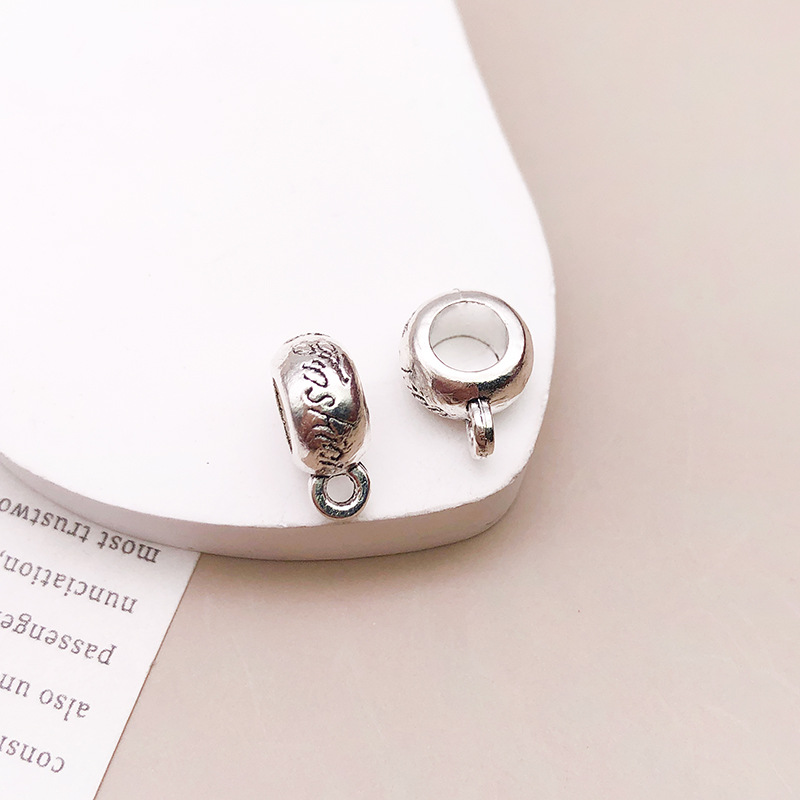 14:antique silver tee pendant 7x 10 hole 5mm-13891/1.2g