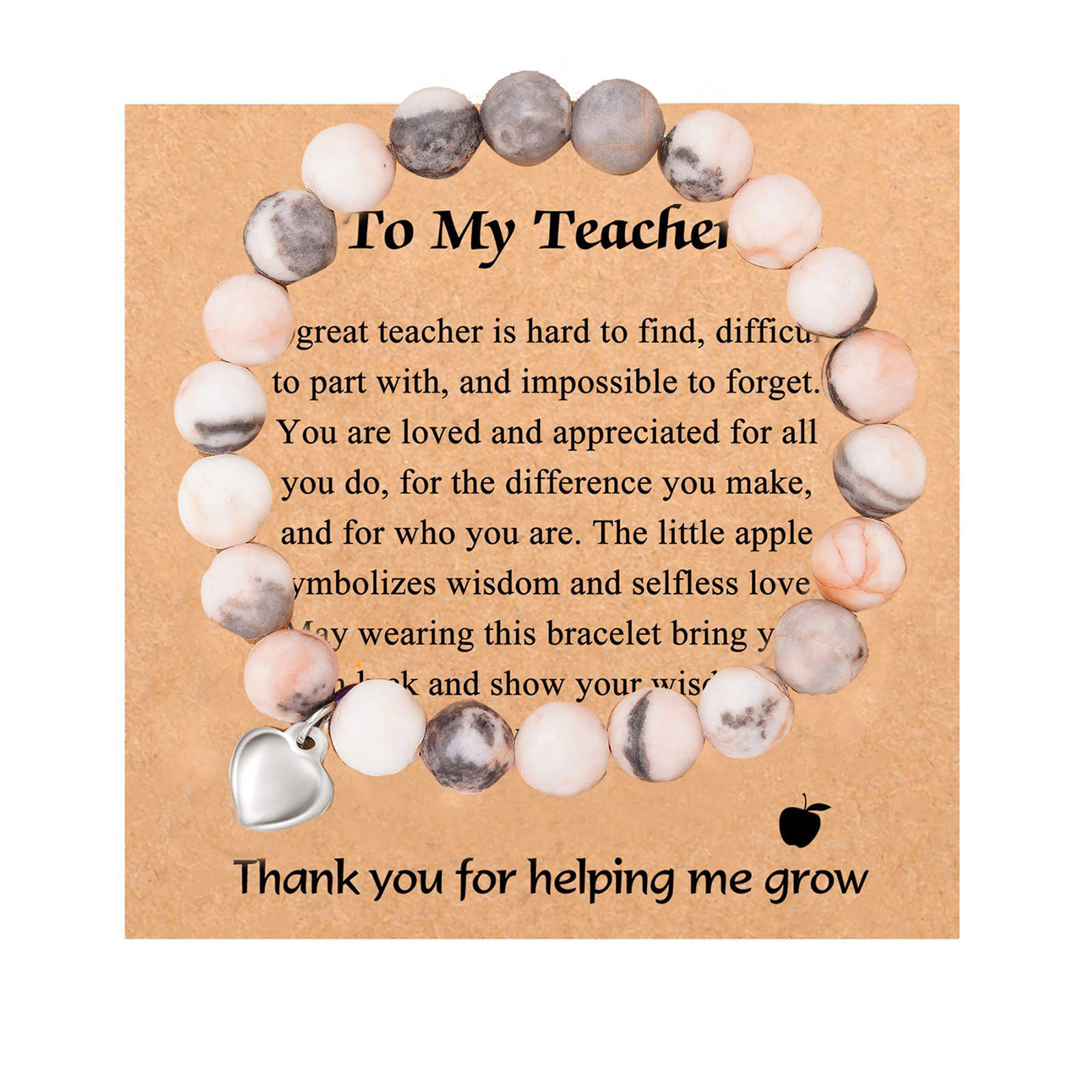 4:Pink Zebra Love Pendant Teacher Card