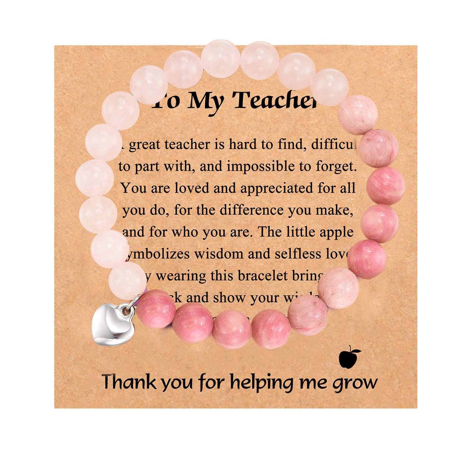 6:Pink Crystal Red Love Pendant Teacher Card