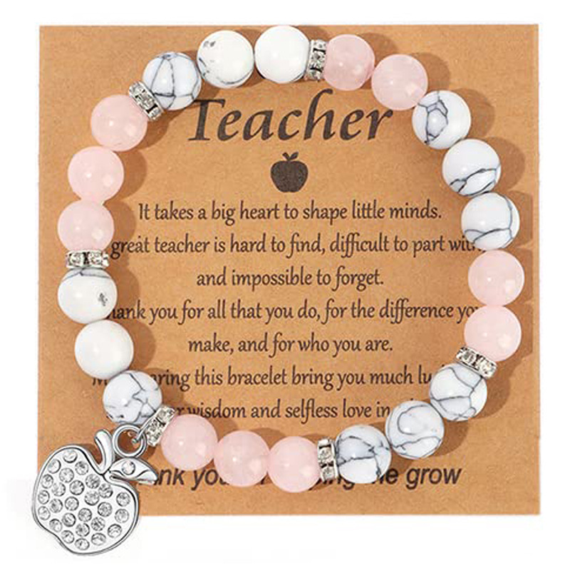 12:Powder Crystal Drill Ring White Pine Apple Drill Pendant Teacher Card 1