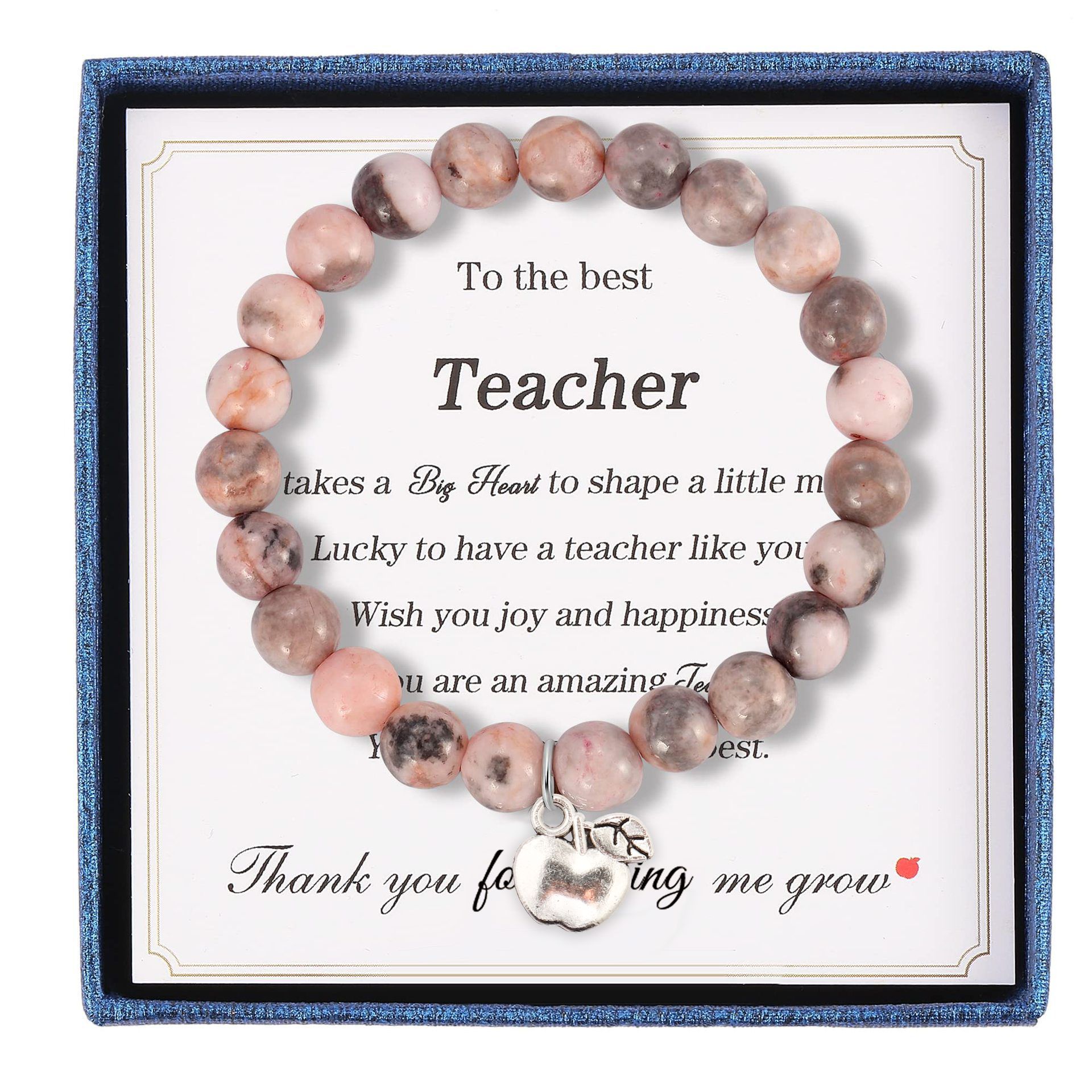 1:Pink Zebra Apple Pendant Teacher Card 1