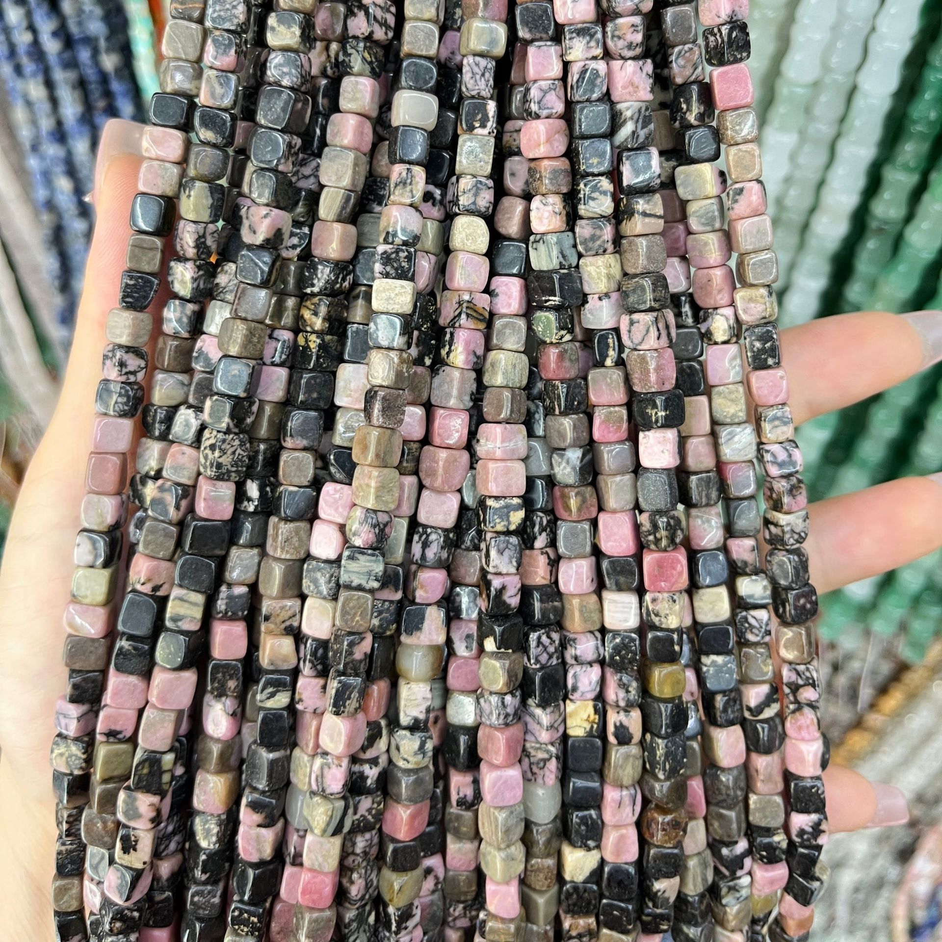 5:Black line rhodonite