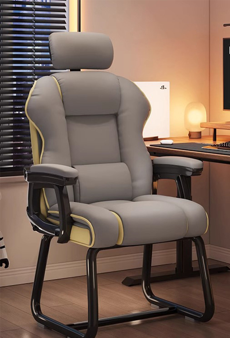 Single chair   gray   headrest