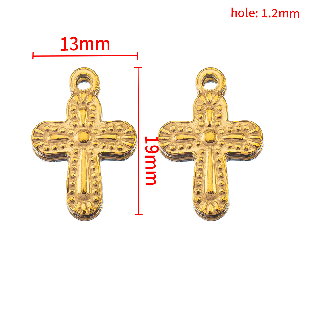 6:13×19mm polka dot cross-gold
