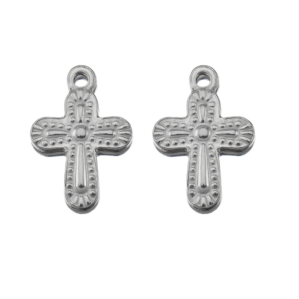 12:13×19mm polka dot cross-steel color