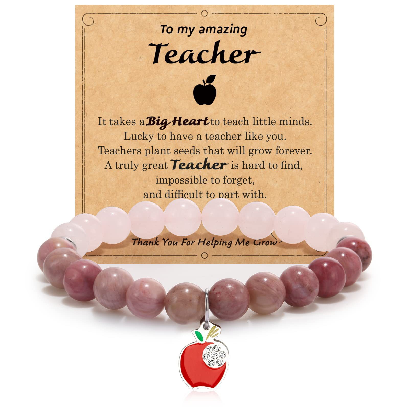 Redstone Pink Crystal Red Apple Pendant Teacher Ca