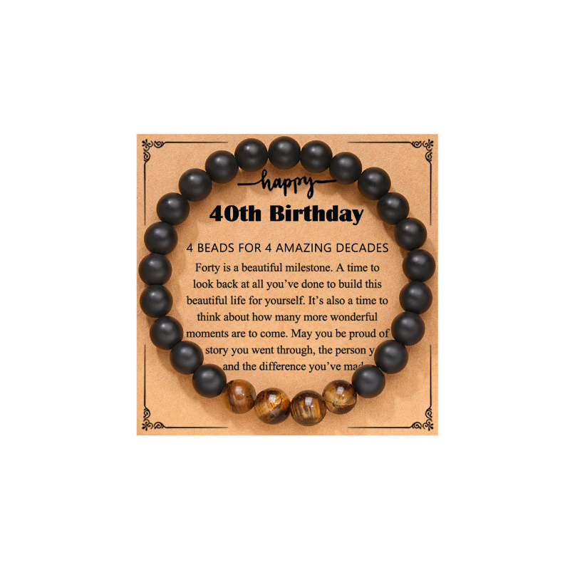 3:Frosted Black   Tiger Eye  40 Birthday Card