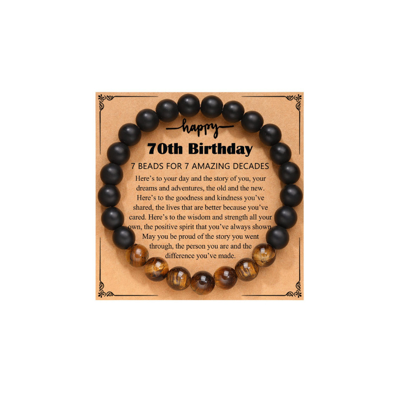 6:Frosted Black   Tiger Eye  70 Birthday Card