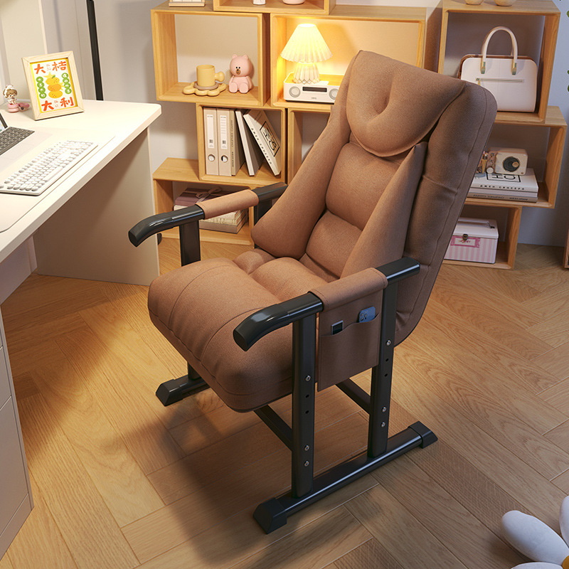 [three levels of height - adjustable backrest] cotton and linen coffee color