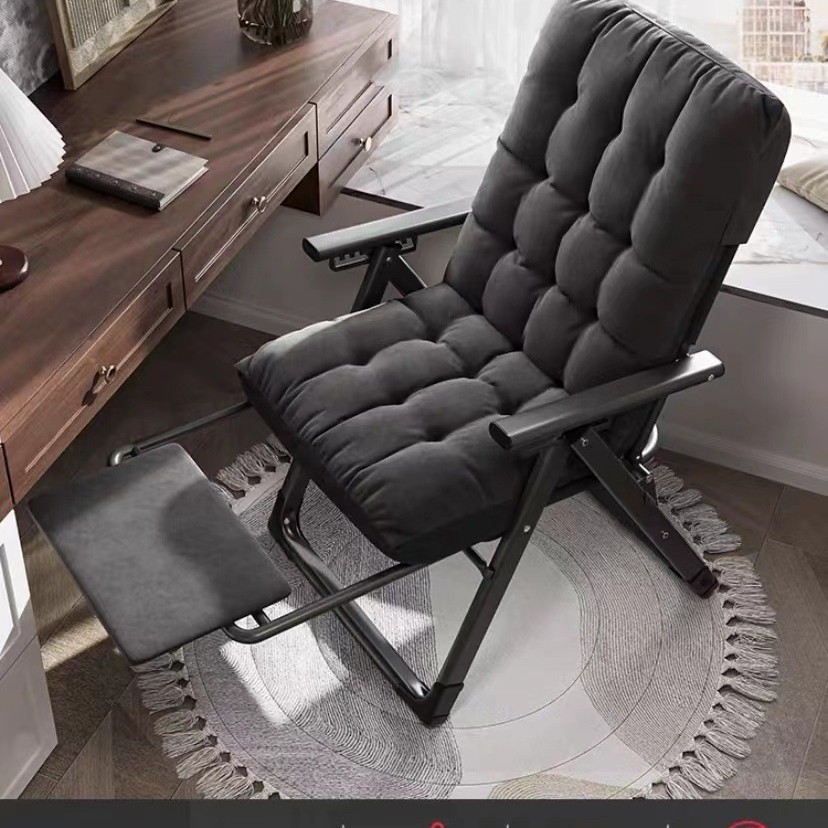 [sitting, lying, foldable   pull-out footrest] square black black cotton pad