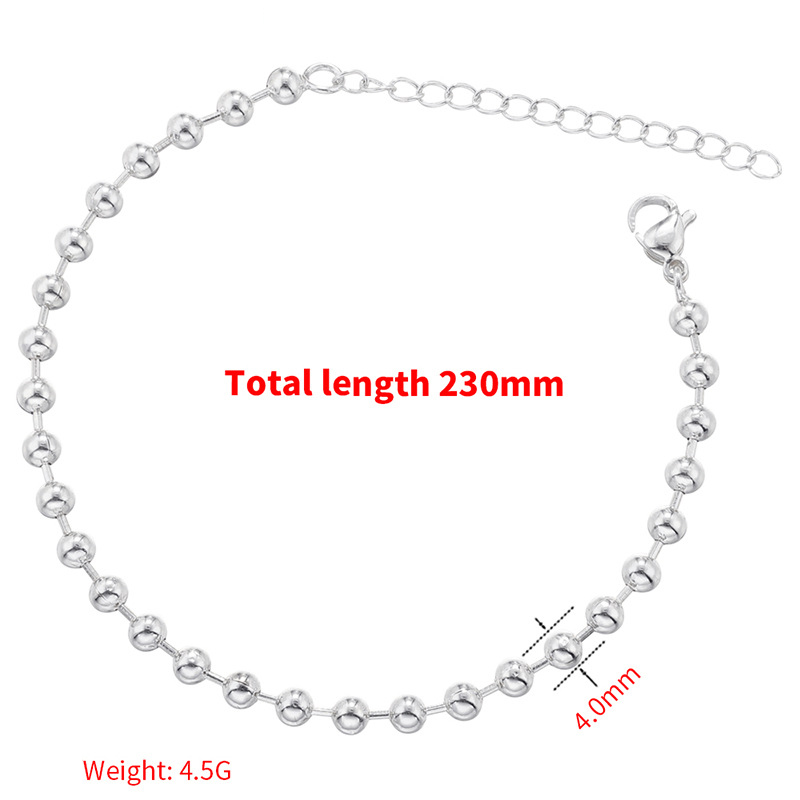 2:VL370 White Gold 4mm round beads bamboo bracelet