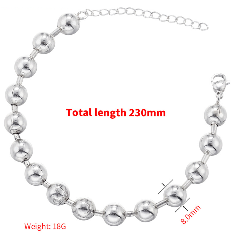 6:VL372 White Gold 8mm round beads bamboo bracelet