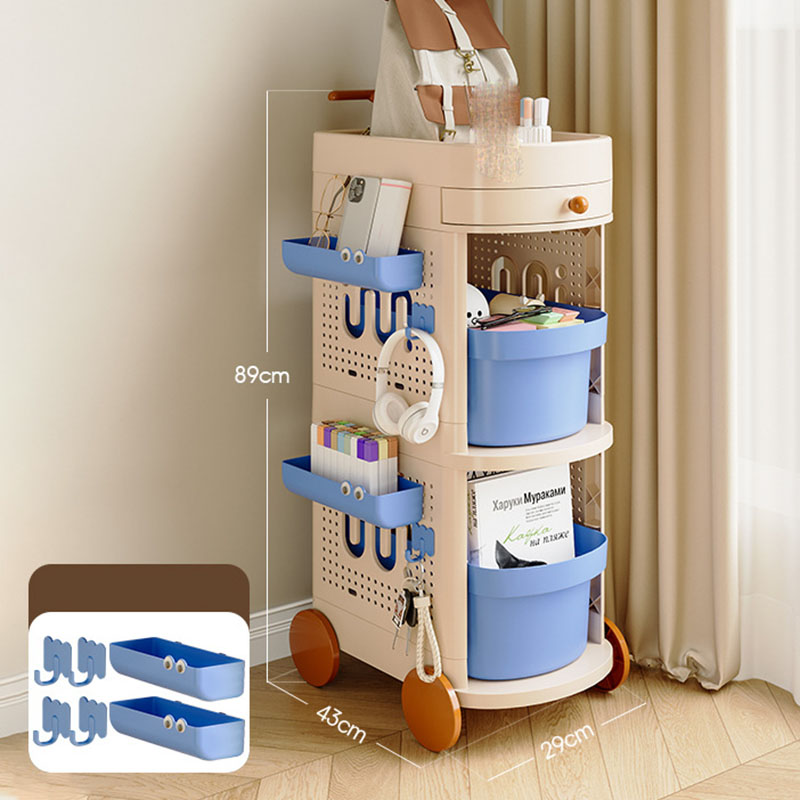 Multifunctional storage rack [3 layers] drawer pulley model comes with 4 hooks   2 pencil cases