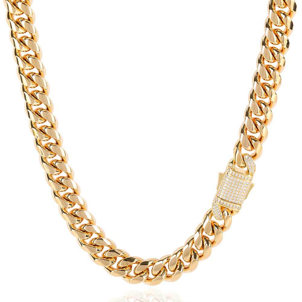Gold (width 10mm) Necklace 16 inches