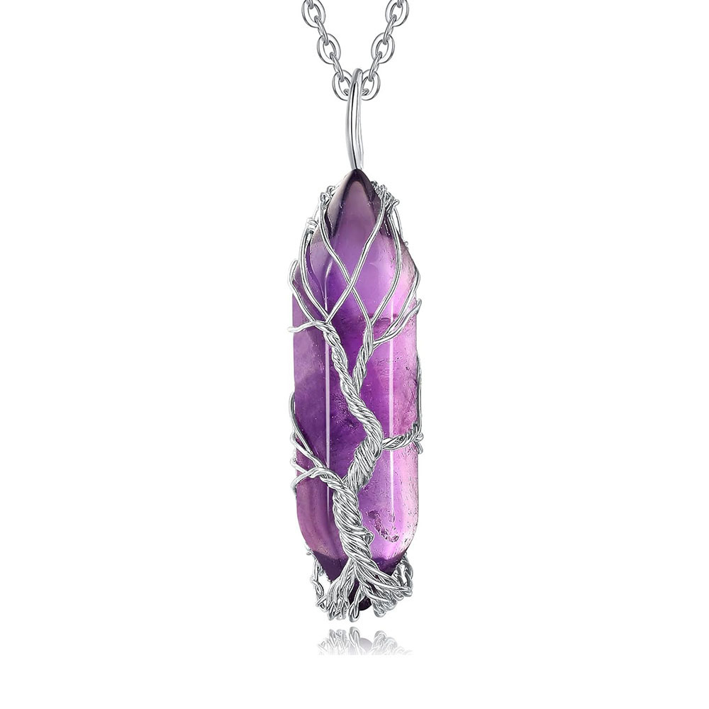 2:silver amethyst chain