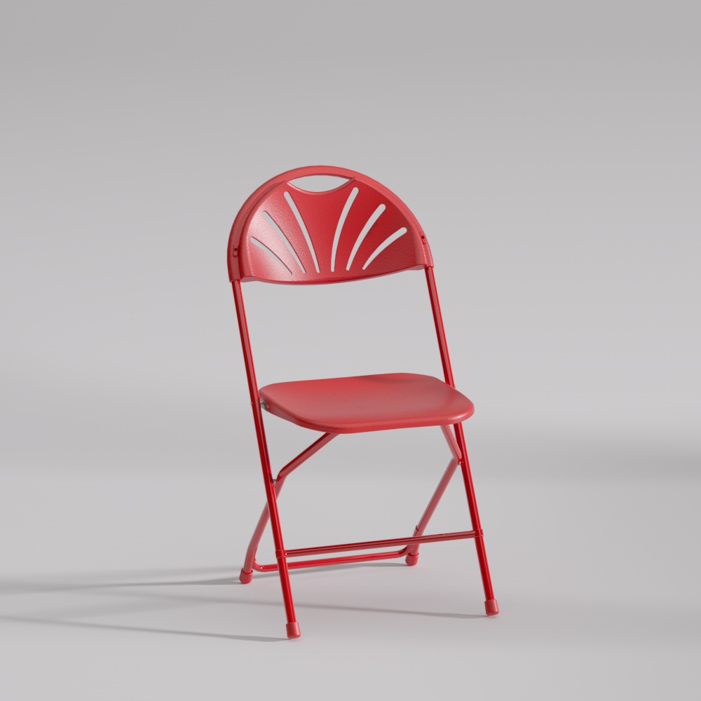 Round Back Folding Chair Red Northern European Style