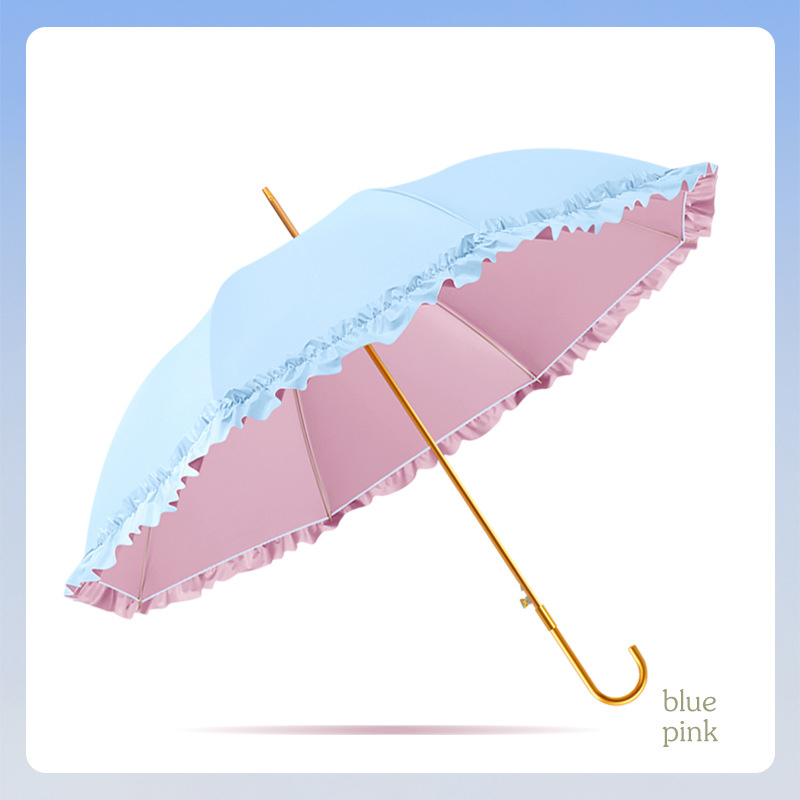 Straight colored glue lace umbrella peach oolong