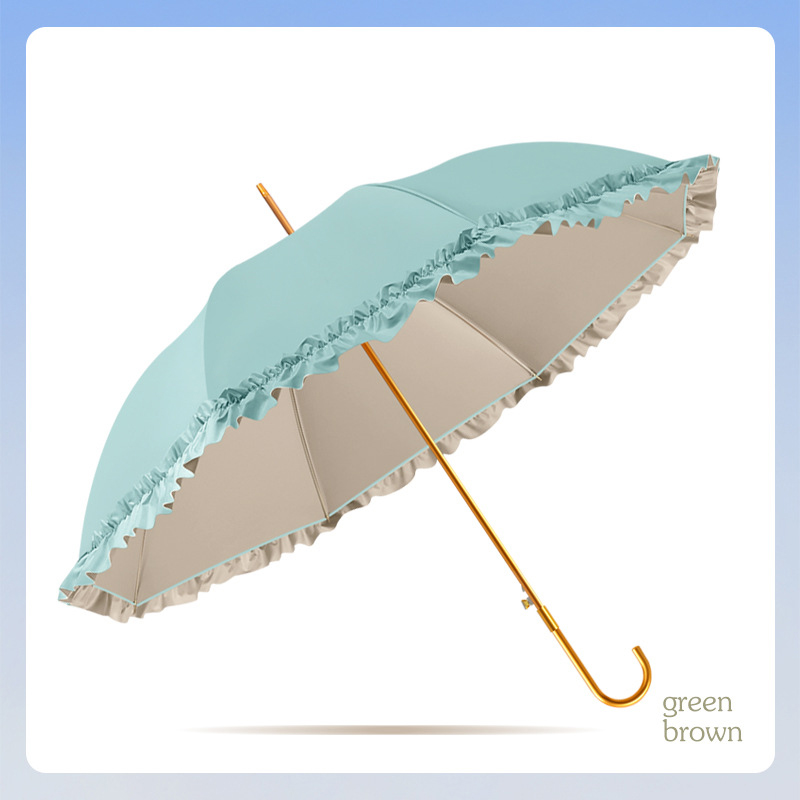 Straight color glue lace umbrella matcha latte