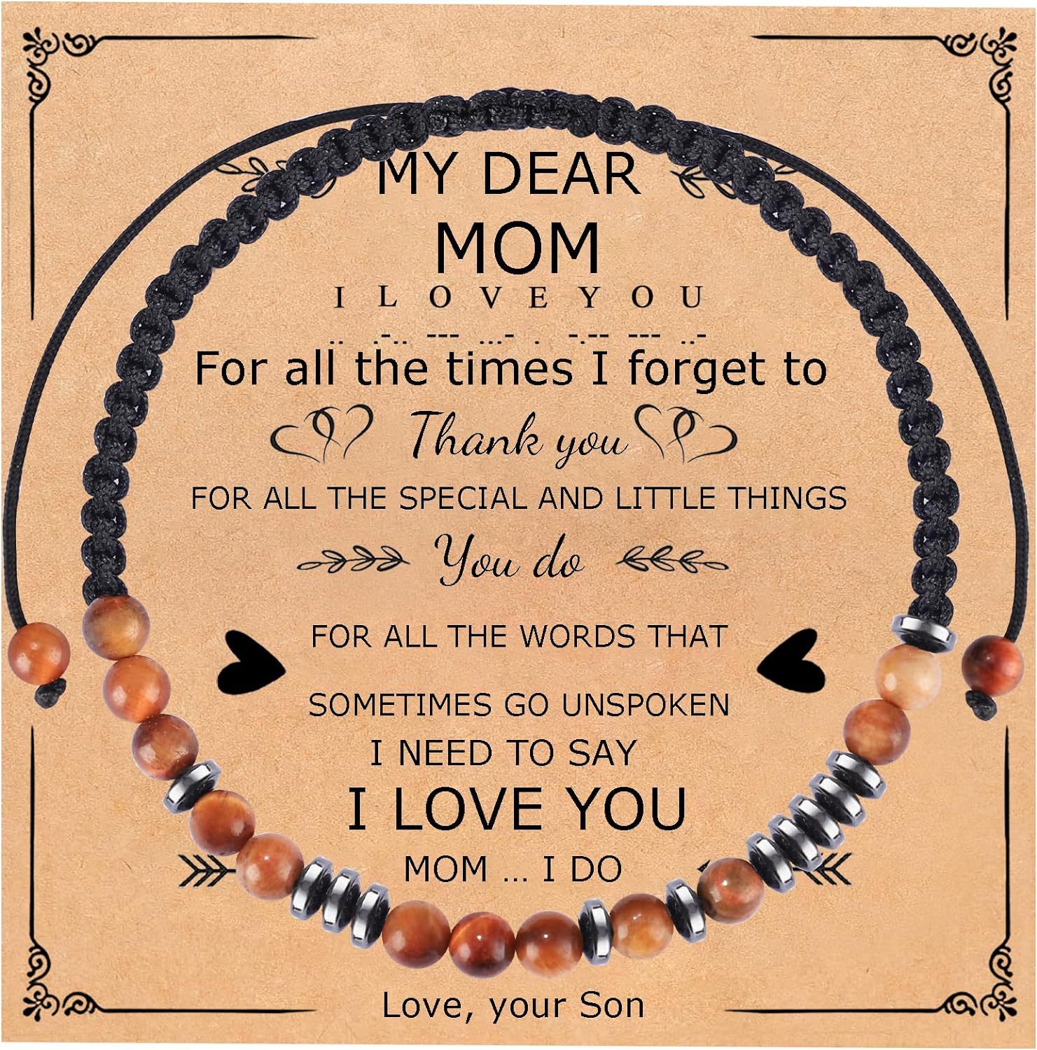 9:Yellow Tiger Eye   My Dear Mom card