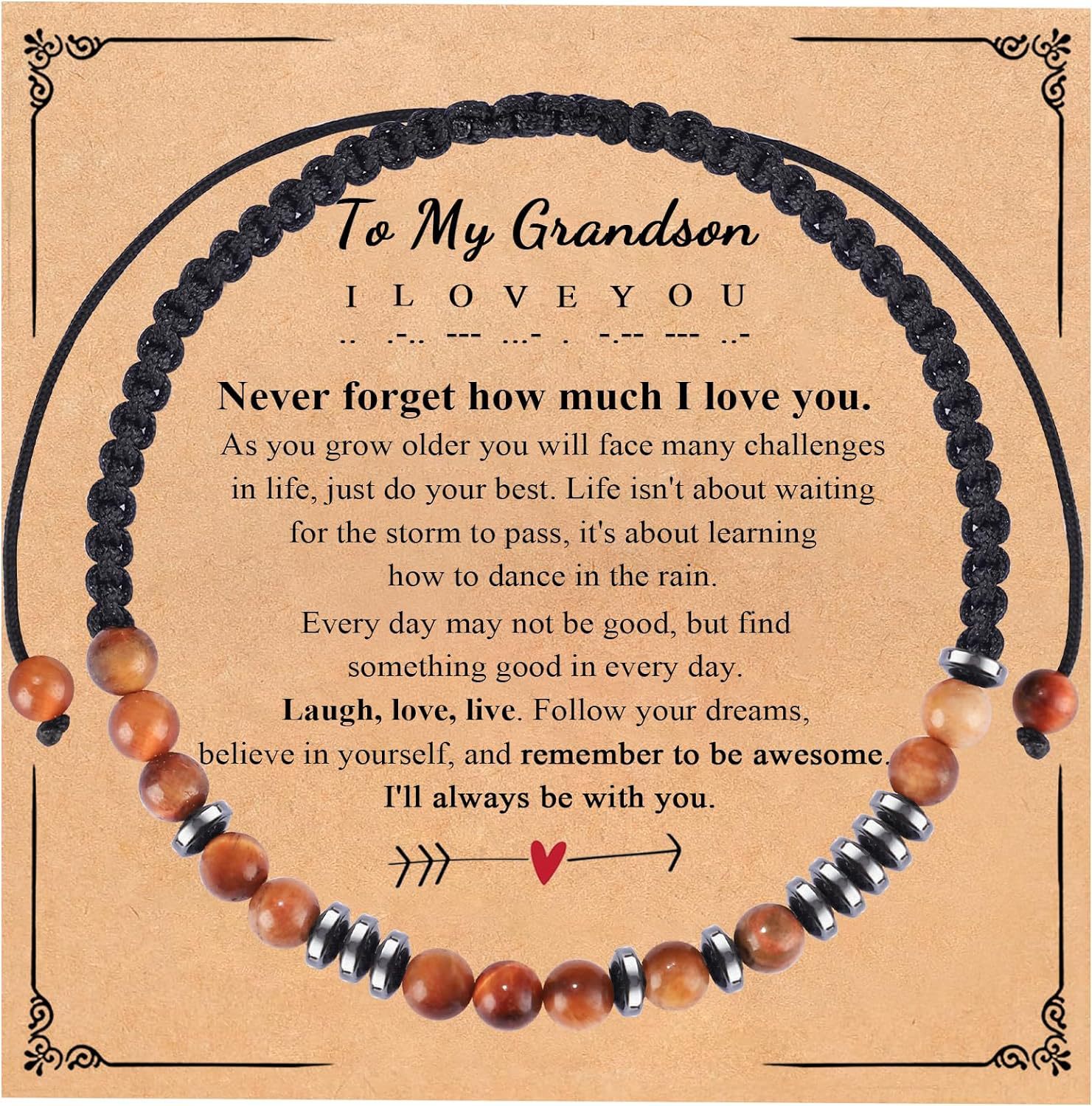 17:Yellow Tiger Eye   To My Grandson card