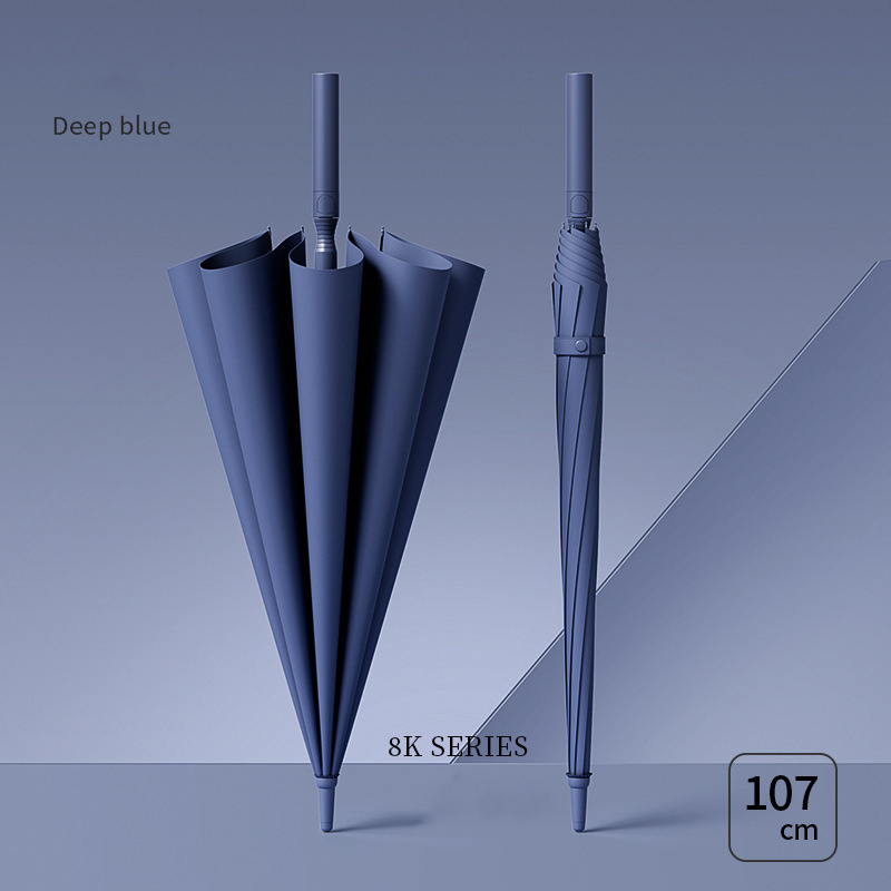 1070*880mm [full fiber mid-stick] [integrated button] 8-bone wise blue storm-resistant umbrella