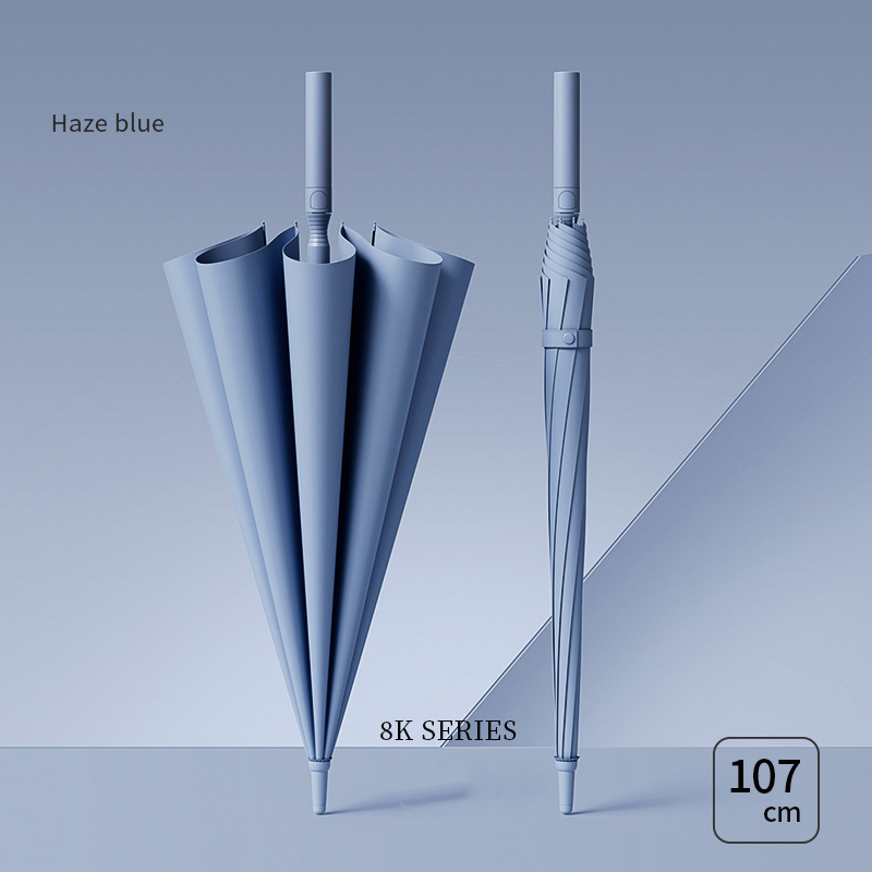 1070*880mm [full fiber mid-stick] [integrated button] 8-bone haze blue storm-resistant umbrella