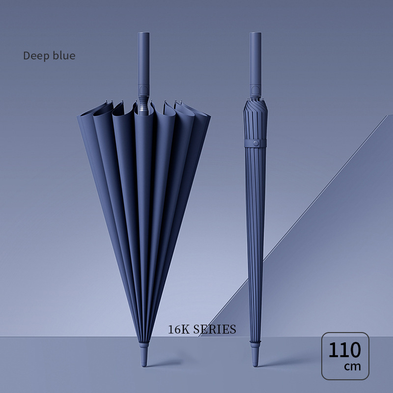 1100*880mm [full fiber mid-stick] [integrated button] 16-bone wise blue storm-resistant umbrella