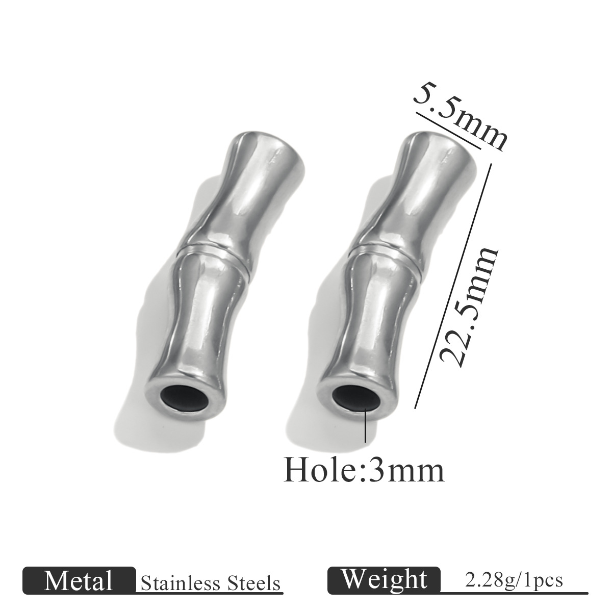5:2 sections of bamboo - steel color