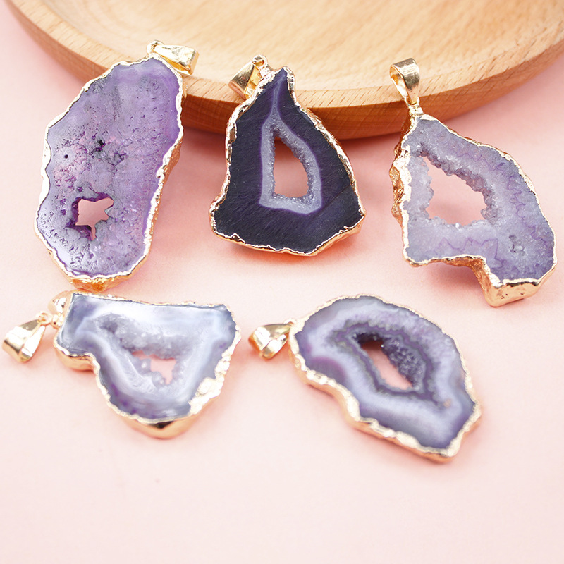 1:Gold plated purple without chain