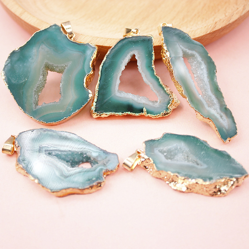 6:Gold-plated green without chain