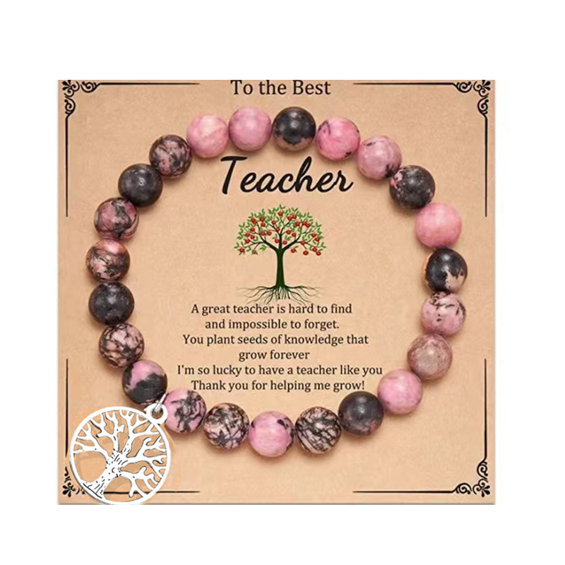 5:Black line red stone tree of life teacher card