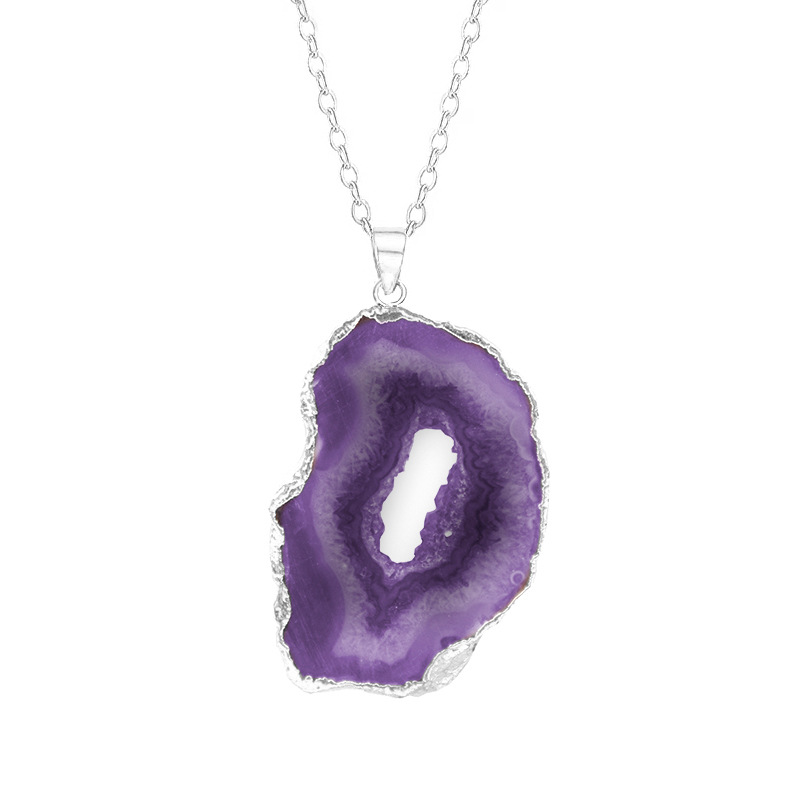 9:Silver plated purple without chain