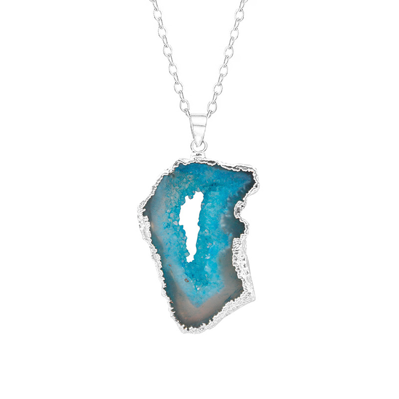 11:Silver plated blue without chain