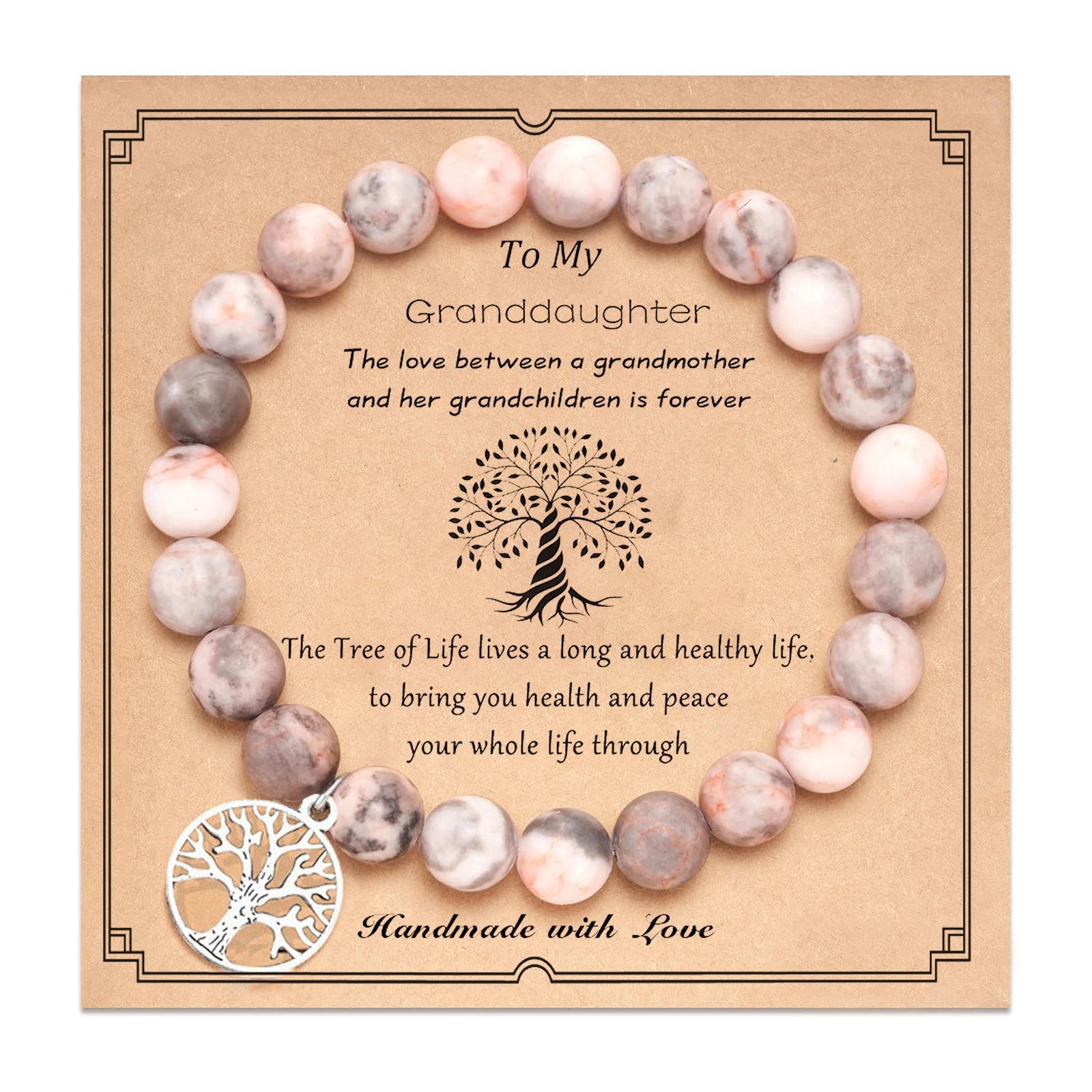 17:Pink zebra tree of life granddaughter card