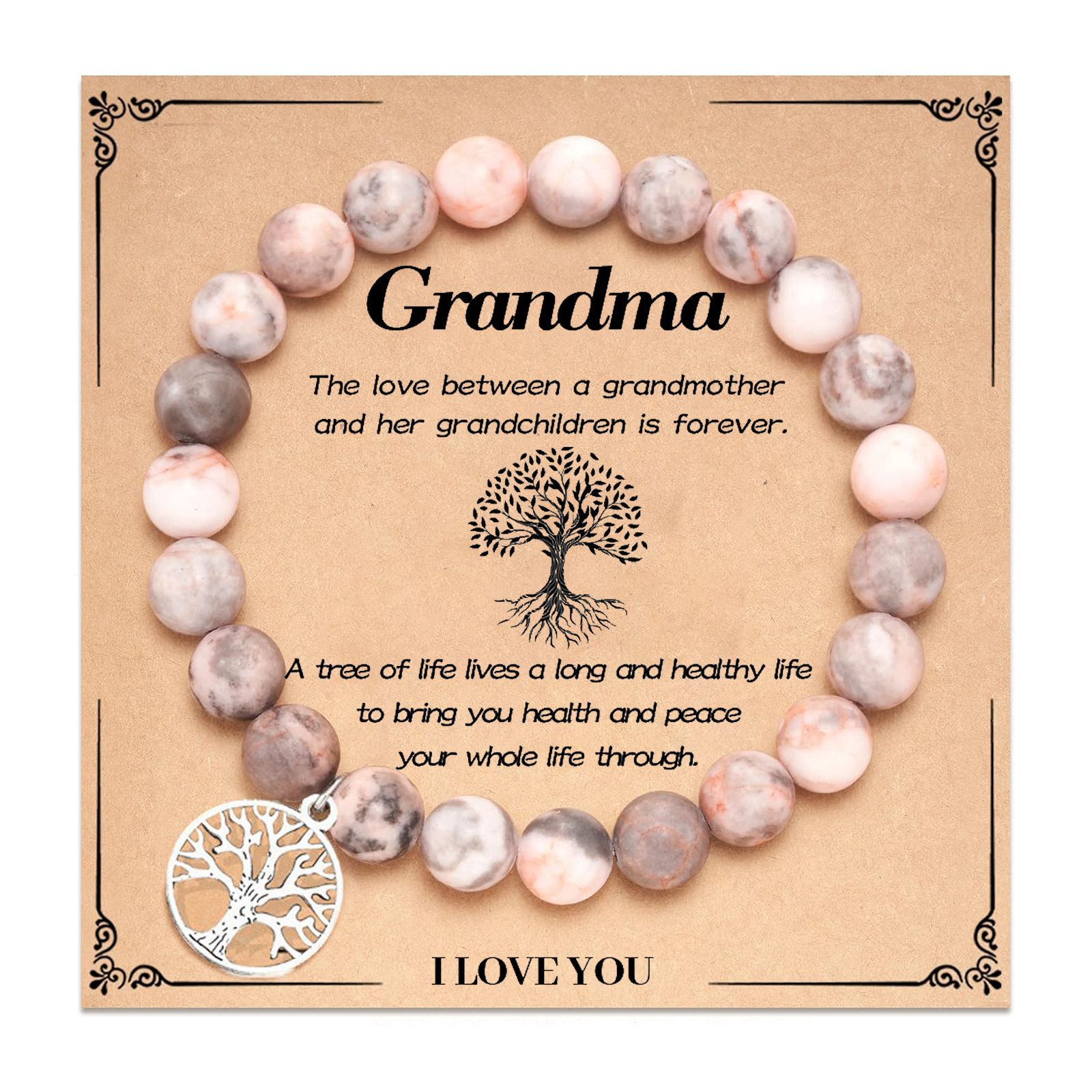 20:Pink zebra tree of life grandma card